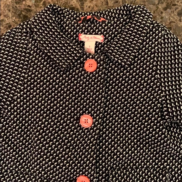 Toddler girl Ruby & Bloom Tweed Coat Sz 2 blk wht - Picture 2 of 9